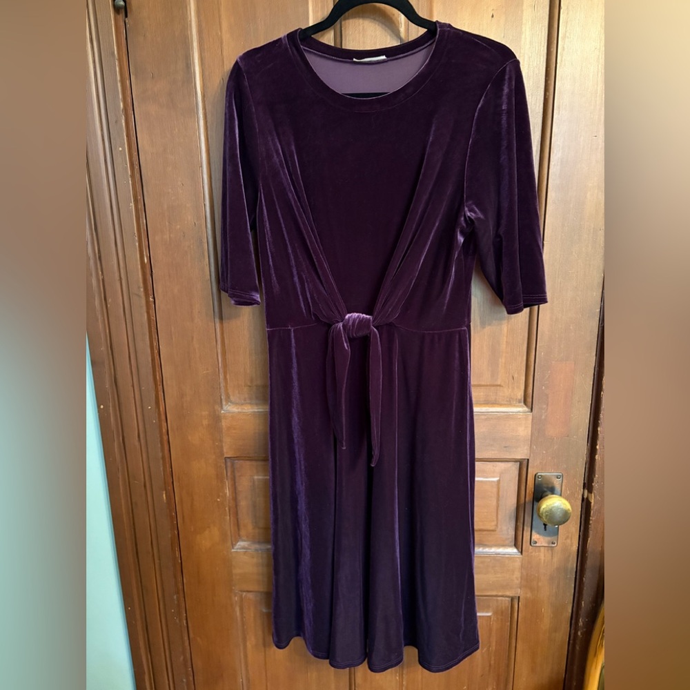 Purple velour dress - size L